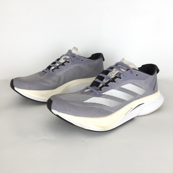 ADIDAS Adizero Boston 12 Running Shoes Gray Wht Size 7.5 Men\'s, 9 Women\'s main image 5